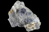Blue Fluorite On Quartz - Fujian Province, China #31558-1